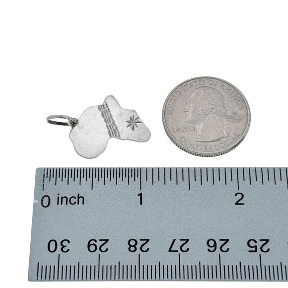 Vintage Sterling Silver 925 Africa Charm Pendant - Picture 4 of 11